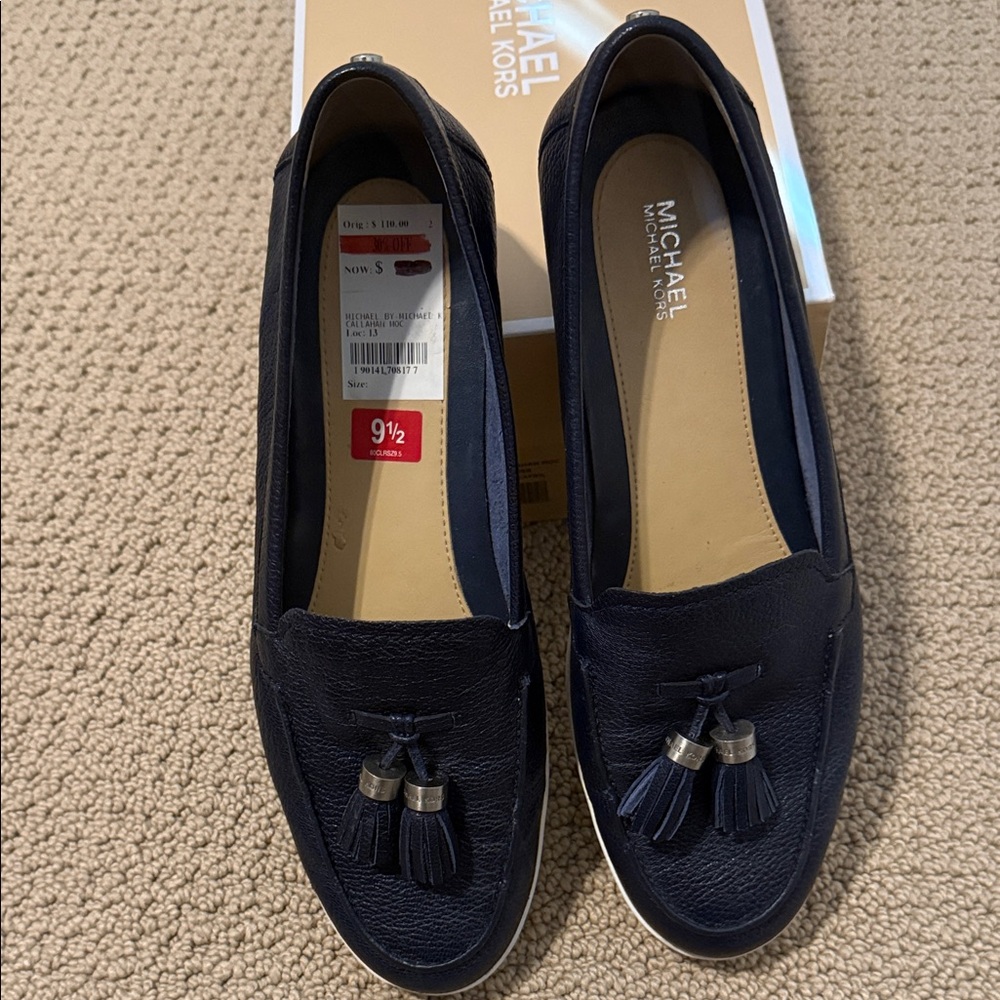 Michael Kors Dark Blue Tassel Loafers